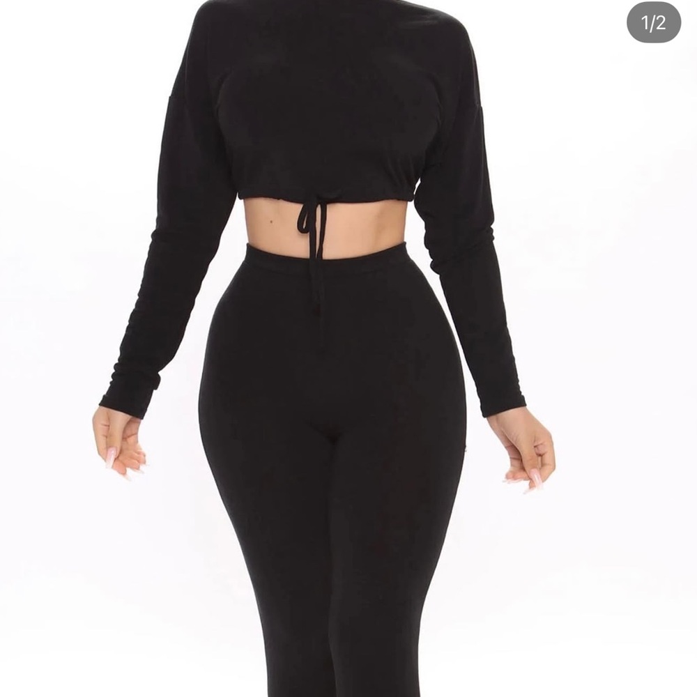 Women's Black Two Piece Set